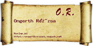 Ongerth Rózsa névjegykártya